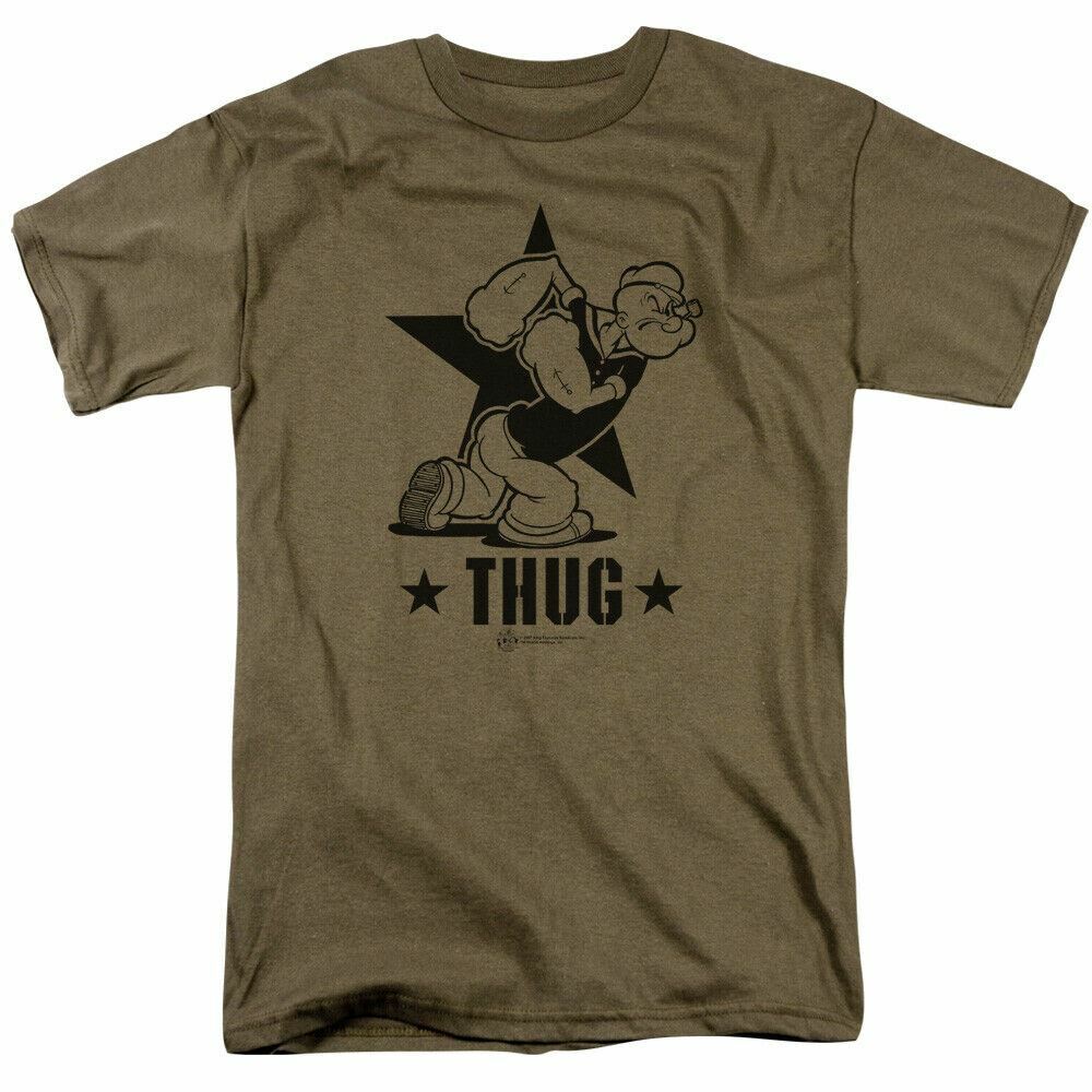 26 Popeye Thug T Shirt Mens Licensed Sailor Man IDW Comics Tee Safari Green Unisex T-Shirt