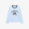 Basic House Women's Embroidered Bow Contrast Knit Sweater