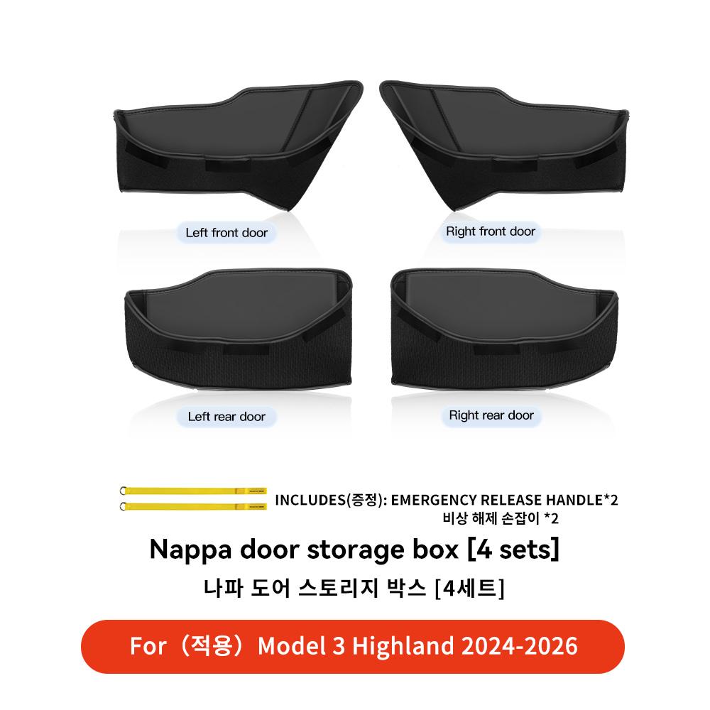 YZ Car Door Side Storage Box For Tesla Model Y 3 YL Juniper Highland Door Organizer Tray Trash Can Interior Accessories
