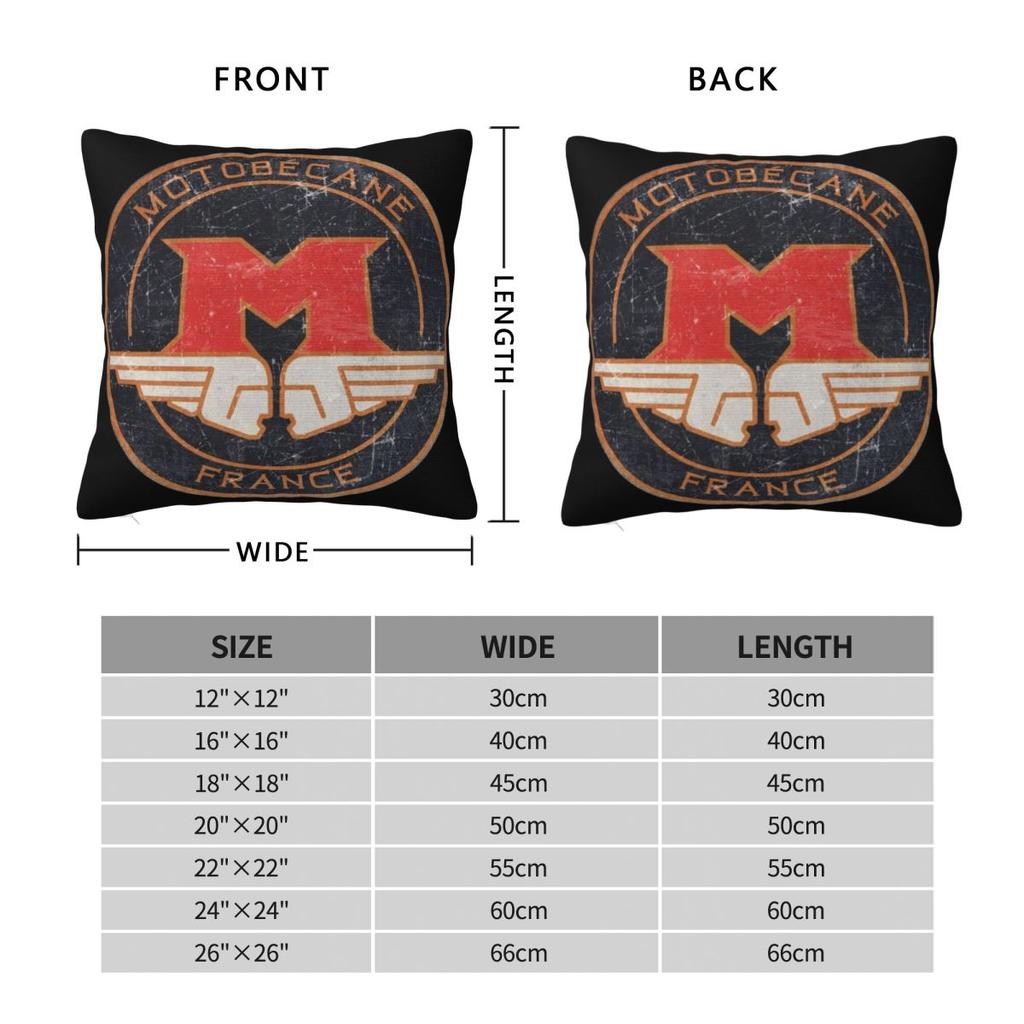 Motobecane . Retro Badge Square Pillowcase Pillow Cover Cushion Throw Pillow For Home Sofa Living Room