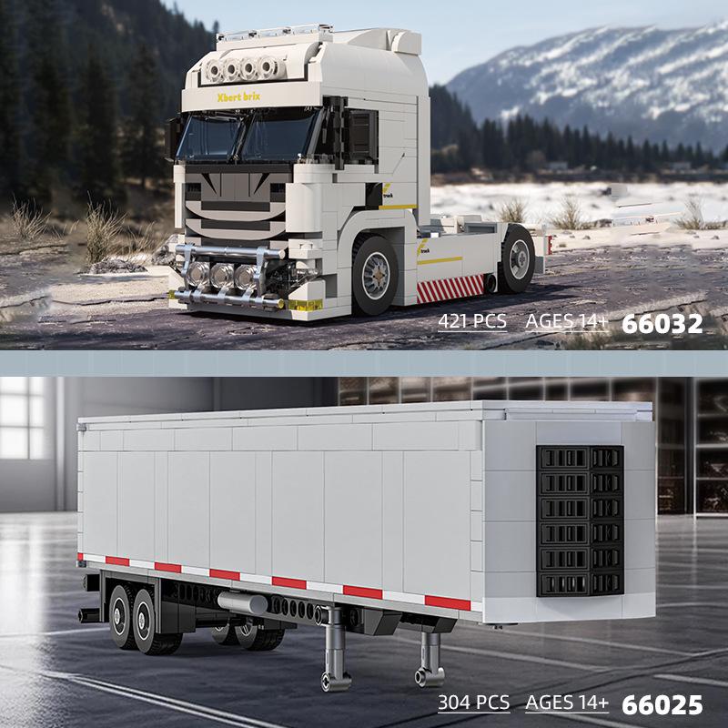 Серия грузовиков Joy Brick Transportation: Автомобиль-полуприцеп из строительных блоков для мальчиков - Игрушка-конструктор с мелкими деталями
