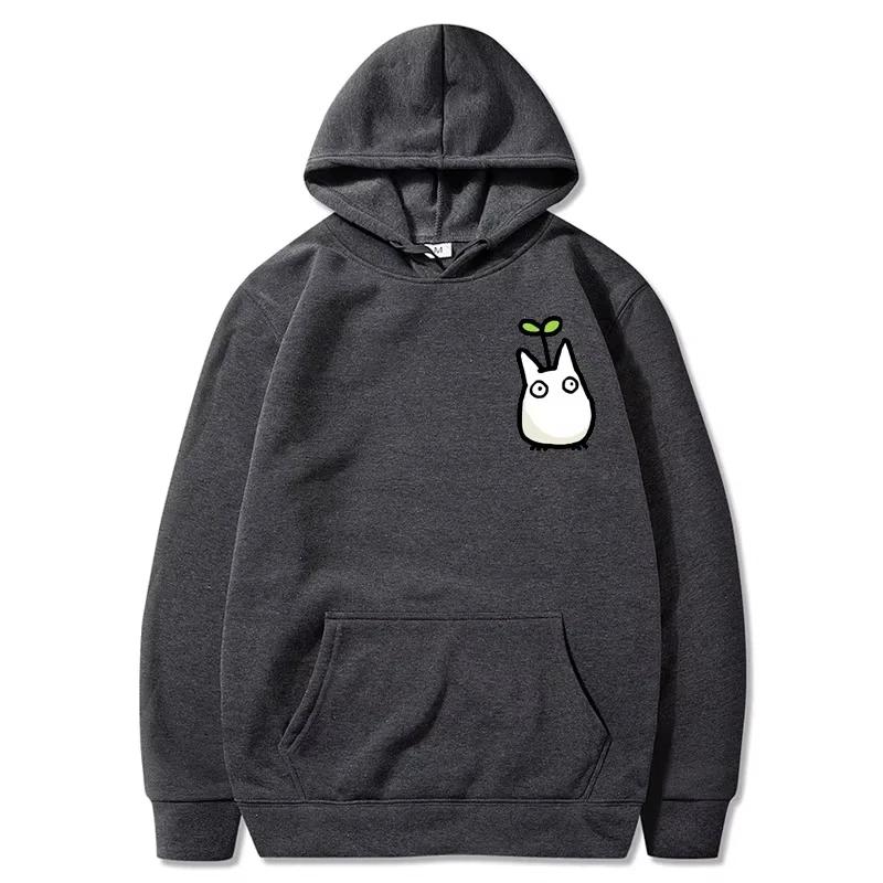 A trendy 2D hooded sweatshirt featuring the Japanese anime Totoro Studio Ghibli pattern print for men in the autumn of 2025