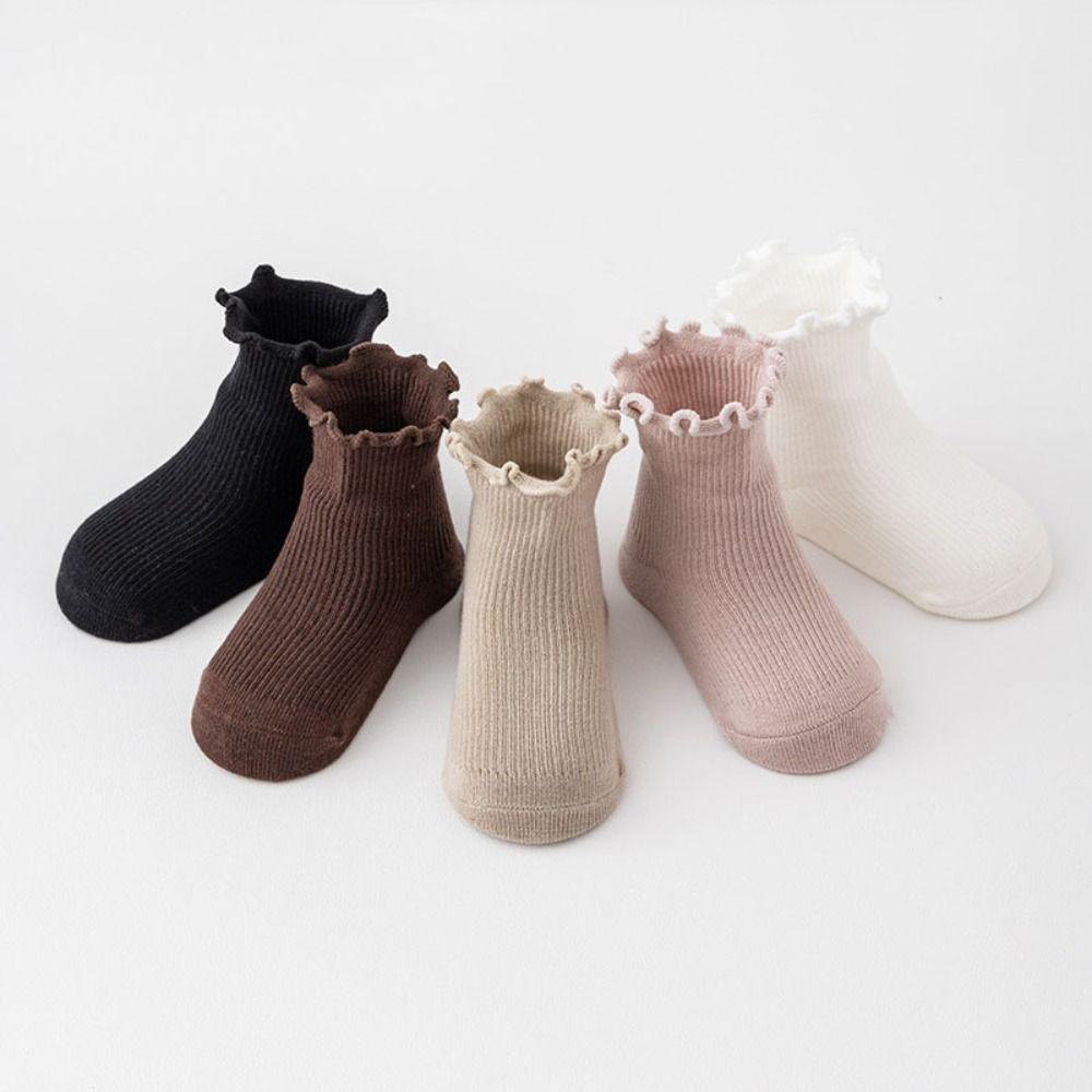 6Pairs Breathable Baby Cotton Socks Ruffle Toddle Sweet Socks Kids Short Tube Socks  Children
