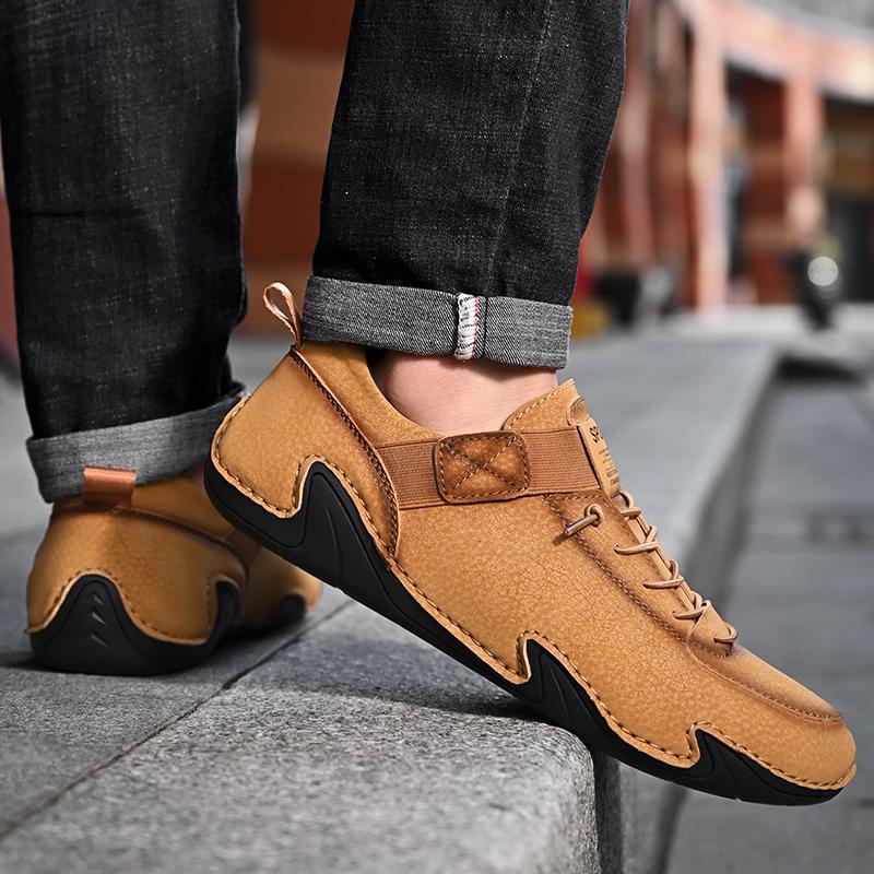 Кожаные туфли Пенни Мужские лоферы Слипоны Повседневная мужская обувь Комфортная обувь для вождения Мужская обувь на плоской подошве Прогулочная обувь Большой размер 48