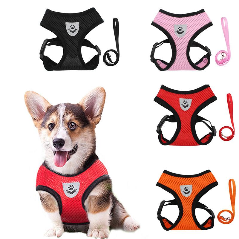 Dogs Harness with Leash Set Breathable for Small and Large Dog Harness Vest Puppy Chihuahua Cat Harness Vest Arnes Para