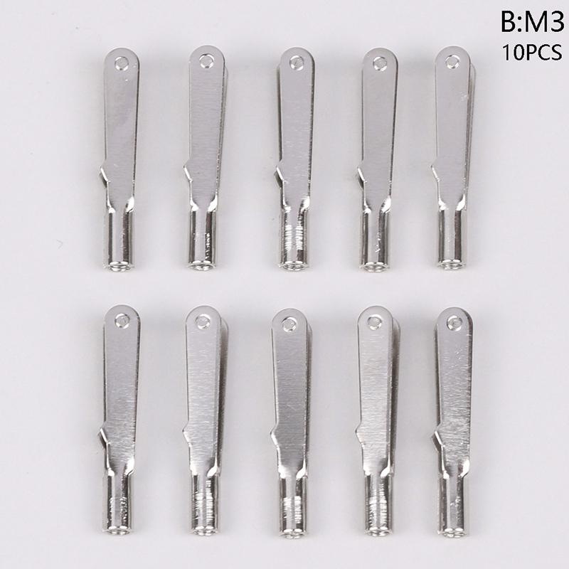 10 шт. M2/M3 Металлический железный вилочный наконечник, тяга, соединитель, зажим, рог, сплав, винтовой набор аксессуаров для радиоуправляемого самолета, модели автомобиля, самолета