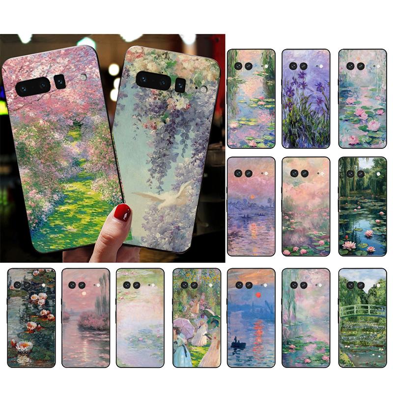 Claude Monets Garten Lotus Phone Case For Google Pixel 10 9 Pro XL 9A 8 7 6 Pro Pixel 8A 7A 6A Pixel 8 7 6 5