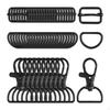 50x Lobster Claw Clasps Metal Keychain Clips D Rings Slide Buckles for Bag Making Garment Belt