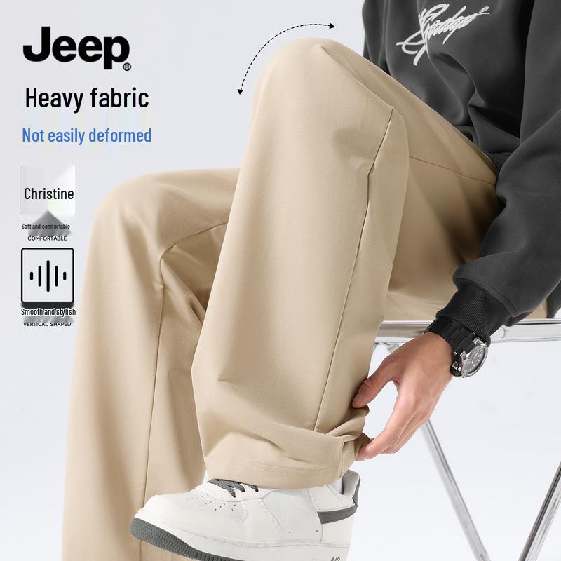 Jeep Мужские повседневные брюки прямого кроя в американском стиле, вязаные