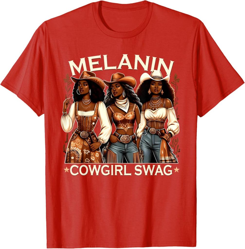 Melanin Cowgirls African Swag Black History Cute Unisex T-Shirt