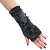 Gothic Black Fingerless Long Gloves Punk Hole Half-finger Gloves Arm Warmer Beggar Cosplay Halloween Costume Accessories