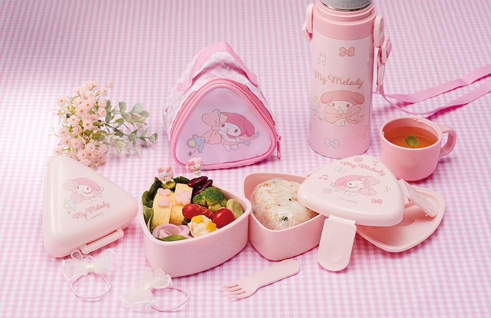 Skater Бутылка для воды Sanrio My Melody, 470 мл или 430 мл, большая, из нержавеющей стали, спортивная, детская, 2-сторонняя, (Прямое питье) (Питьё из чашки), Лента, Стальная для девочек,