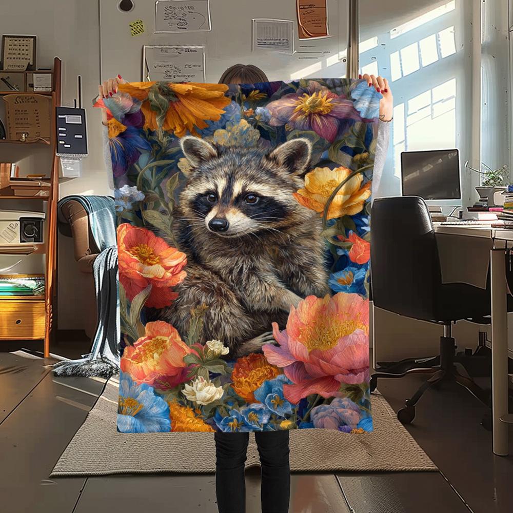 1PC Forest system Print FlAannel Blanket, High quality Comfortable for All Seasons, Home Decor, Warmth and Comfort