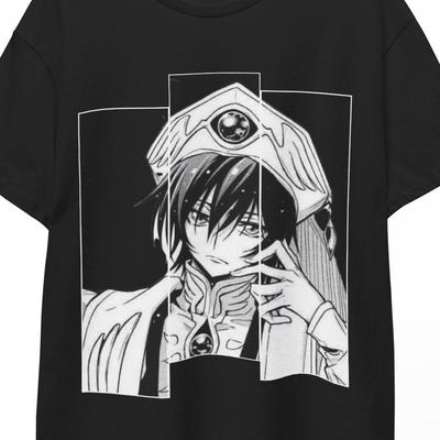 Футболка Code Geass Лелуш vi Britannia Аниме Футболка, Сузаку и С.С., Черные Рыцари Фан Мерч Унисекс Футболка Аниме Подарок Эстетичная Футболка Стиль