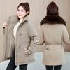 Women's winter pie overcomes short, big fur collar, waist drawstring, thickened jacket, women's clothing, get it in batches.