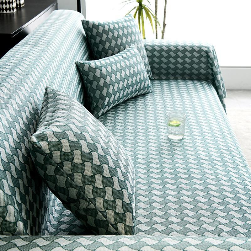 Летняя ткань для чехла на диван из ледяного шелка, простая и с легкой роскошью, с передовым чувством, целое нескользящее полотенце с полным покрытием, современное высококлассное полотенце для дивана