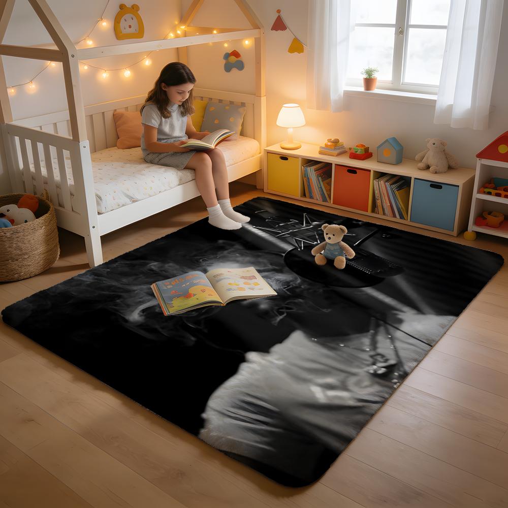 Floor Mat Soft Flannel Rug Non Slip Absorbent Mat for Bathroom Bedroom Home Decor A Anuel AA Rapper Hip Hop Singer Anmie