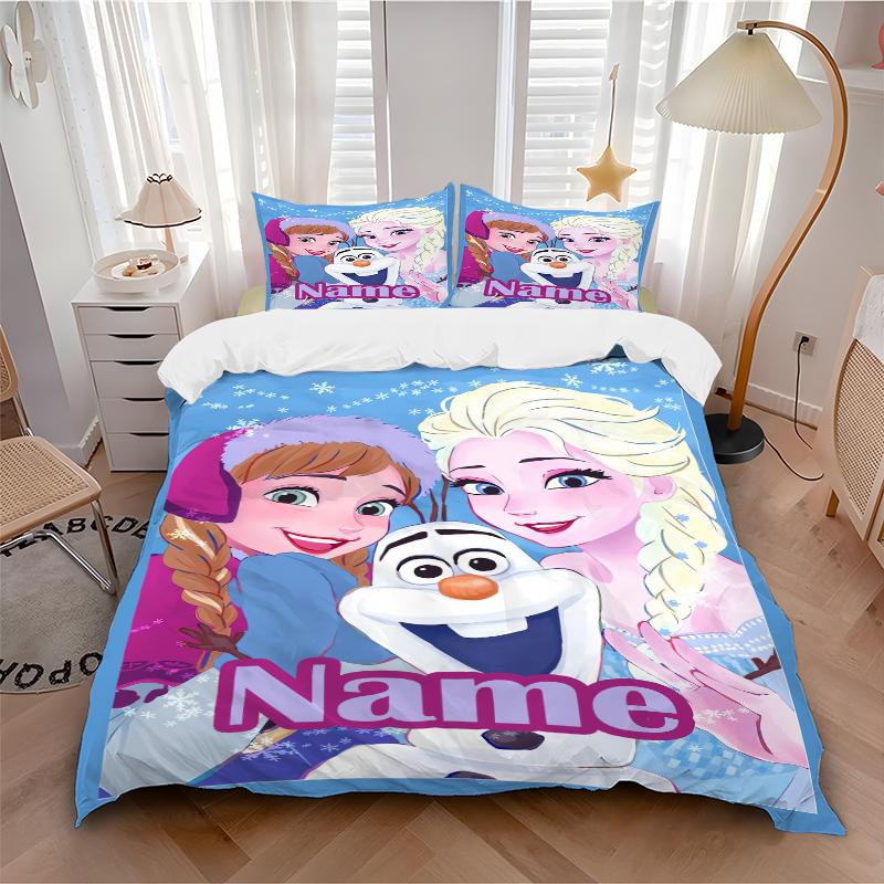 Custom Princesses Floral Bedding 3 Piece Set HD Print Duvet Cover Pillowcases for Teens Adult Bedroom Decoration