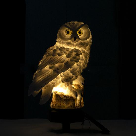 Owl Solar Light Garden Automatic Charging Weather Resistant Simple Installation LED Solar Lamp Owl Statue Lawn Patio Decor