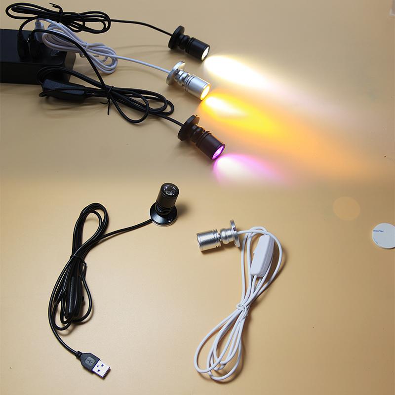 Светодиодный USB-спот для витрины ювелирного шкафа, лампа для прилавка, накладной мини-спот для потолка, USB-интерфейс 5 В