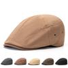 Solid Color Hat Men's Beret British Retro Summer Breathable Peaked Cap Forward Hat Newspaper Hat
