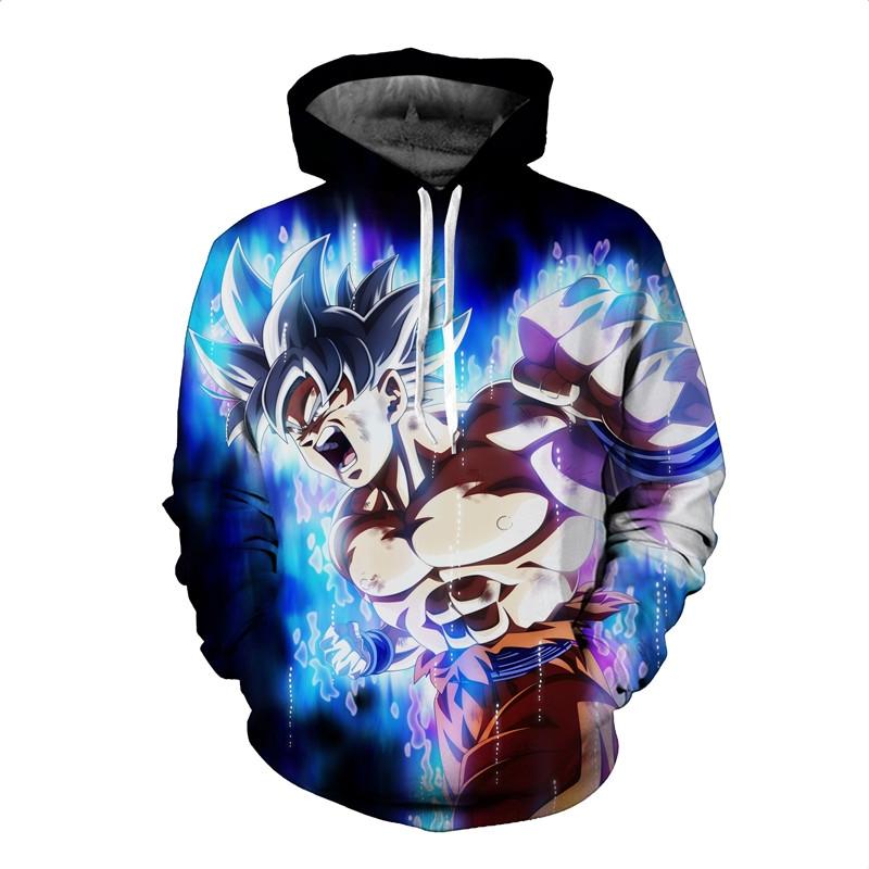 Аниме Ультра Инстинкт Супер Сайян Гоку Печатный Мужская Мода Худи Dragonball Свитшот Dragon Ball Z