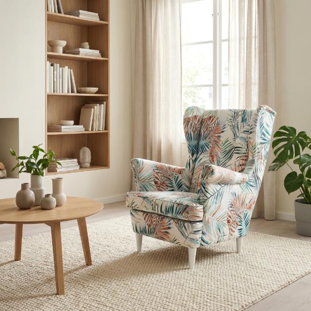 Ohrensessel M Print mit Muster im skandinavischen Stil – Family Meble