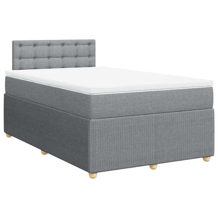Maison Exclusive - Sommier à lattes de lit et matelas gris clair 120x190 cm tissu