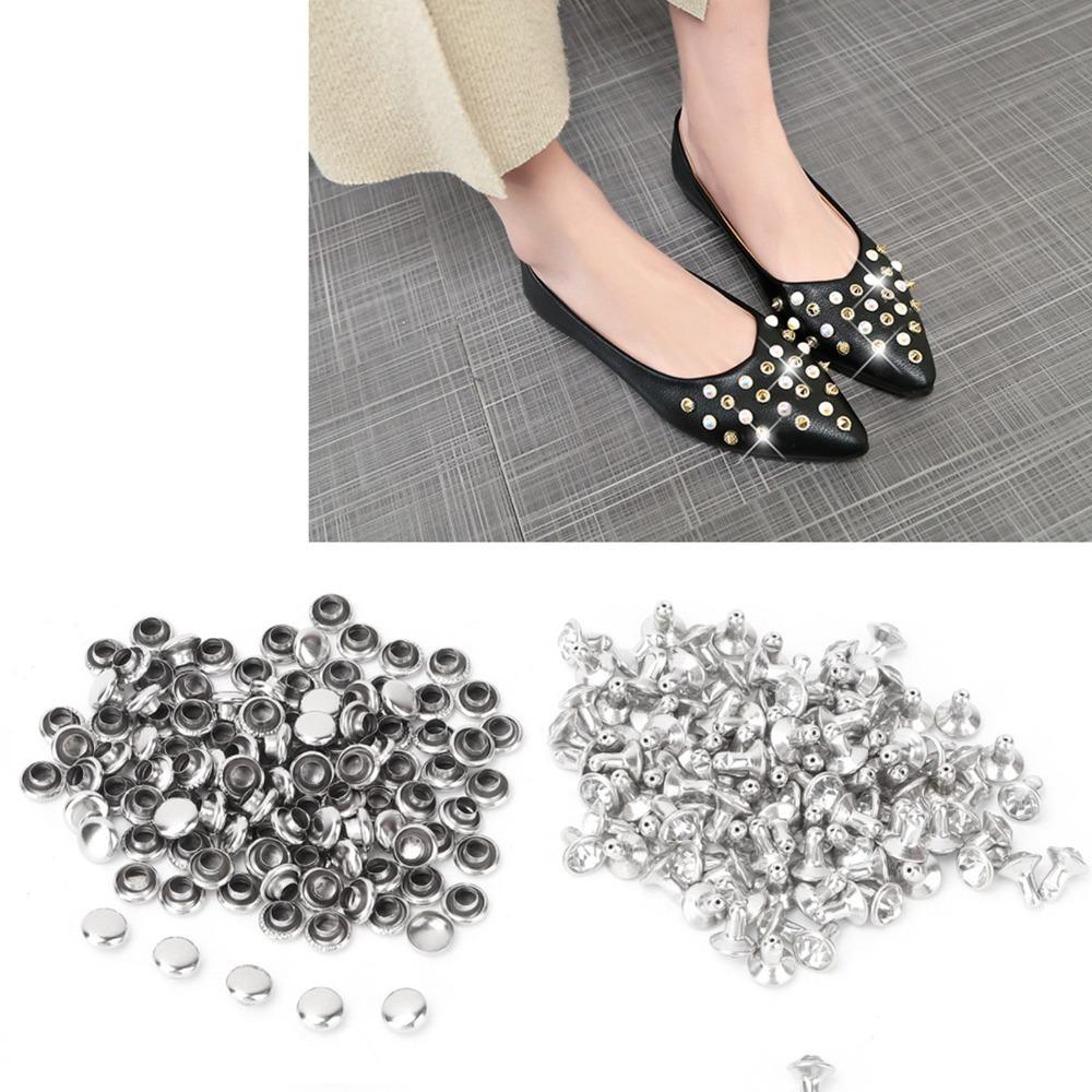 100pcs Silver & Gold Leathercraft Rivets 6mm & 7mm Double Cap Rivets  DIY Leather Craft