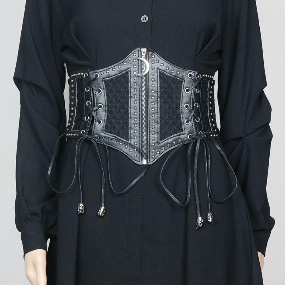 Waistband Hollow Corset Belts PU Leather Wide Waist Belt Slimming Leopard Print Cummerbunds Women