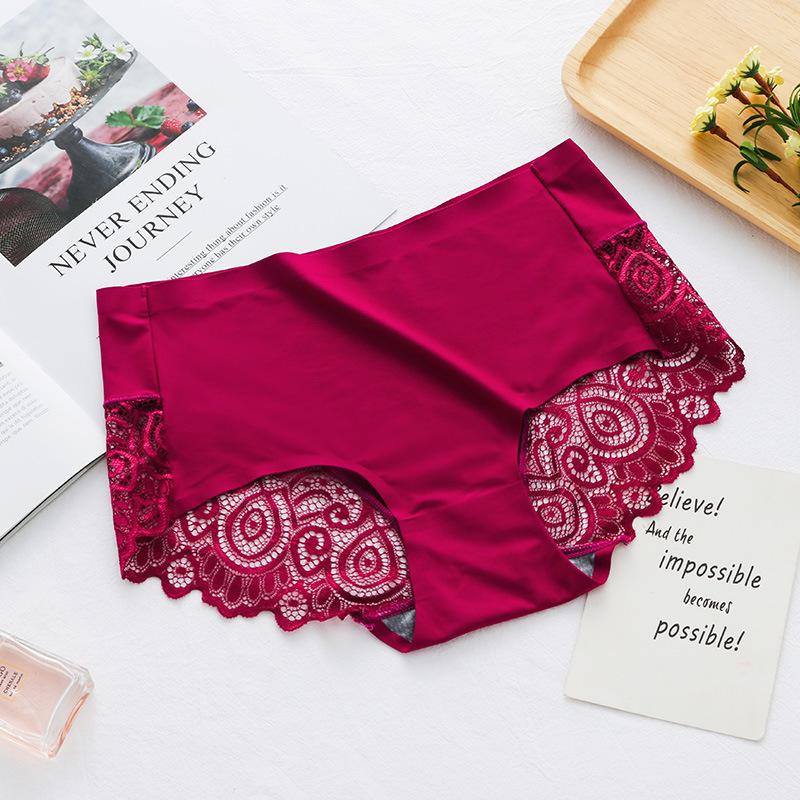 Женское сексуальное нижнее белье Трусики средней посадки Нижнее белье Кружево Чистый цвет Хлопок Женское нижнее белье Трусы