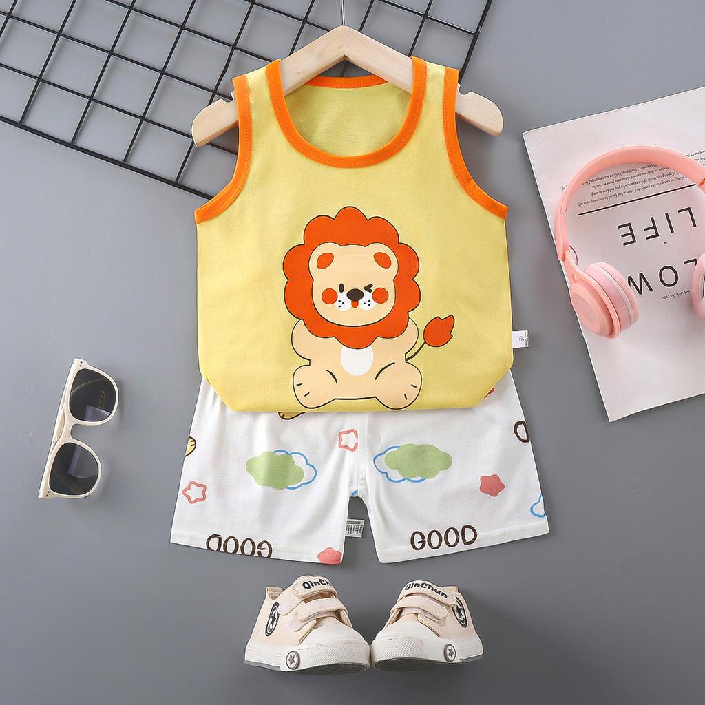 Children's Cotton Vest Set Summer Leisure Set for Boys and Girls