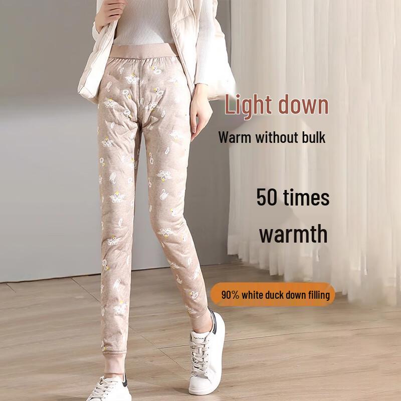LANGSHA Женские термобрюки с подкладкой из флиса и утеплителем из пуха белой утки