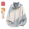 MINISO Men's Plush Half-Zip Stand Collar Pullover Sweatshirt