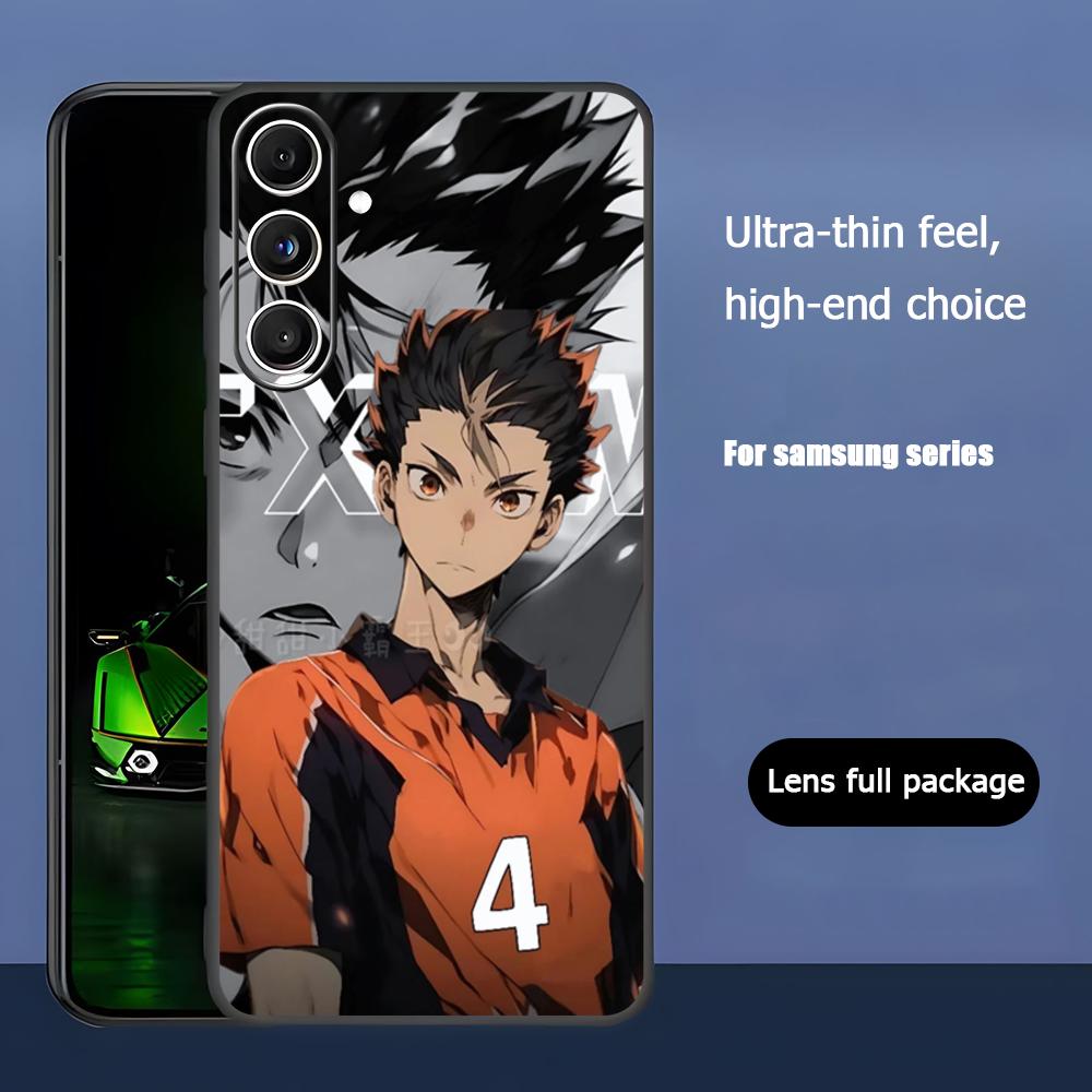 Чехол для телефона Haikyu Аниме Нисиноя Юу Для Samsung Galaxy S25 S24 S23 S22 S21 S20 Plus Ultra Note20 Мягкий Черный