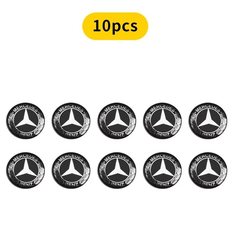 D5Emblems Mini Thin Self Adhesive Aluminum Key Emblem Sticker 11mm 14mm Easy Paste Remote Key Logo Decal For Mercedes Benz C200L