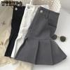 Pleated Skirt Women Y2k Harajuku White Pencil Skirt Uniforms Safety Pants Summer Solid Color Casual Mini Kawaii Skirt Fashion