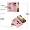 For iPhone 17 Air Wallet Case Rhombus Stitching Line PU Leather Phone Cover with Wrist Strap