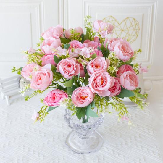 Букет искусственных пионов 5 головок реалистичные искусственные шелковые цветы свадебная вечеринка дом