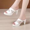 Fashion Women High Heels Summer Slippers Woman Open Toe Block Heel Platform Shoes Women Shoes 32-43 Women Pumps Sandals