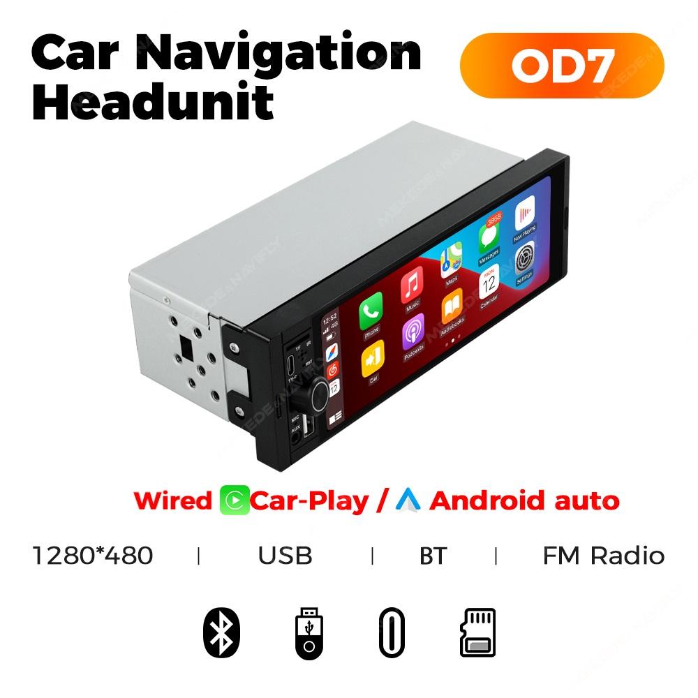 OD8 6.86" 1280*480 1 Din MP5 плеер автомобильный радиоприемник беспроводной Carplay Android Auto мультимедийный плеер 1Din FM авто радио стерео