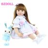 BZDOLL 60 см силиконовая кукла реборн для девочек игрушка реалистичная виниловая принцесса для маленьких детей живое платье Bebe для девочек подарок на день рождения