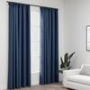 VidaXL Linen Look Blackout Curtains with Hooks 2pcs Blue 140x245cm