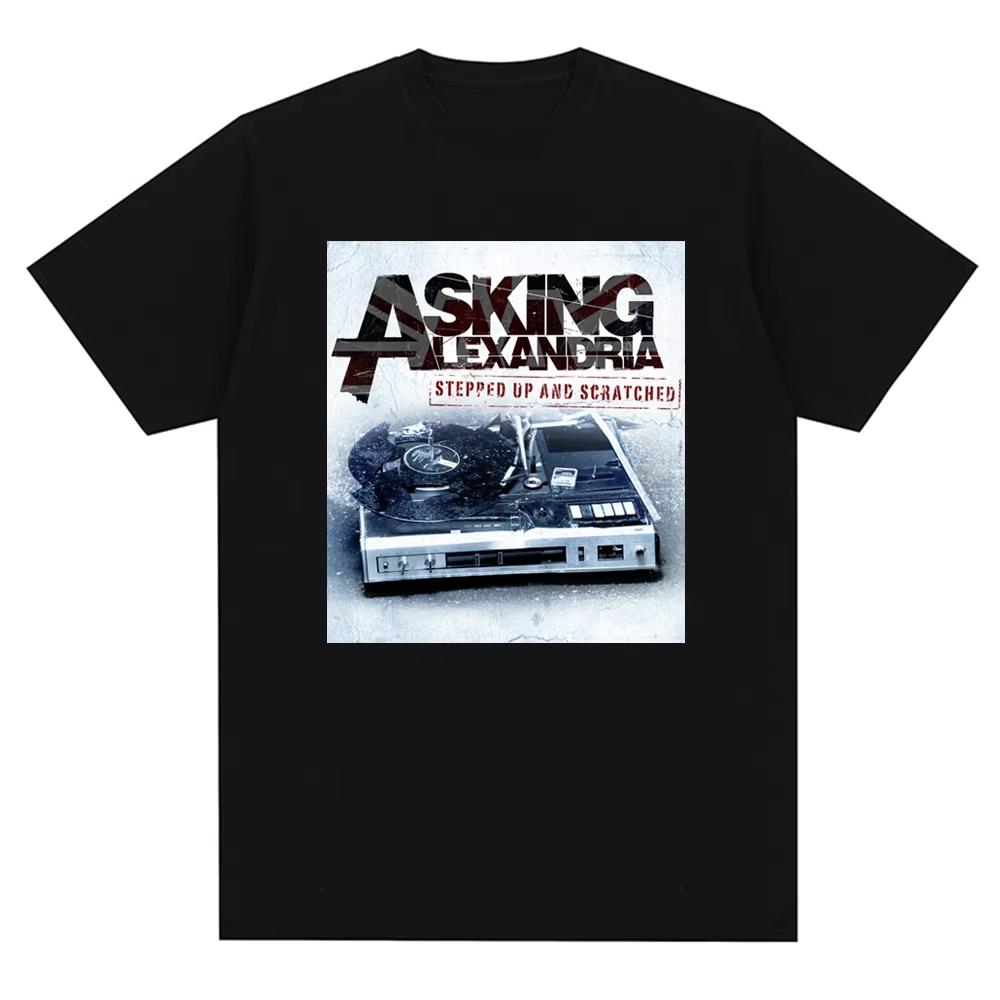 Streetwear Vintage Asking Alexandria Band British Metal Core Mens Summer Cotton Casual Short Sleeve T-Shirt Top Harajuku Hip Hop