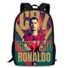 15 дюймов Рюкзак Оксфорд Криштиану Роналду Большой вместимости Школьная сумка Путешествия Спорт