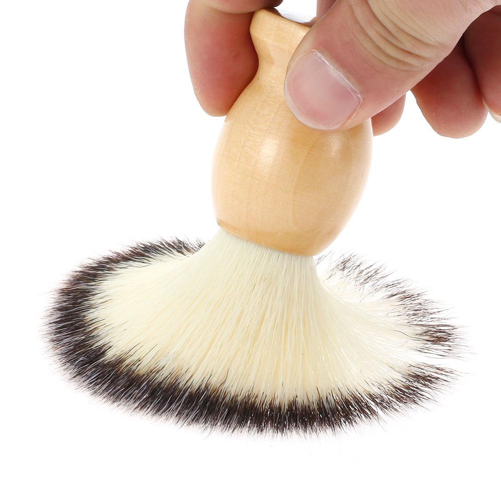 Горячее бритье, Парикмахерская, Мужское устройство для чистки бороды на лице, инструмент для бритья, мягкая кисточка для бритья с деревянной