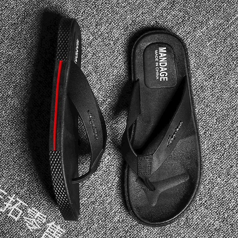 Flip-flops Men's Summer Non-slip Beach Sandals Slippers Wearable Thick Bottom Clip Feet Anti-odor