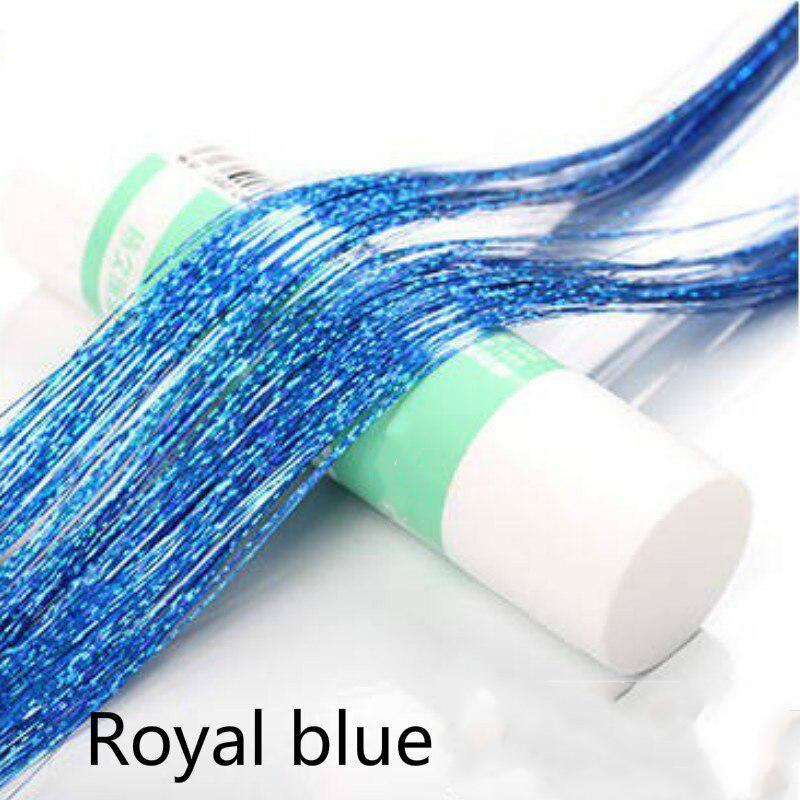 120 прядей/пакет, блестящая мишура, радужные шелковые наращивание волос, ослепляет женщин хиппи для плетения головного убора, красочные длинные 39 дюймов