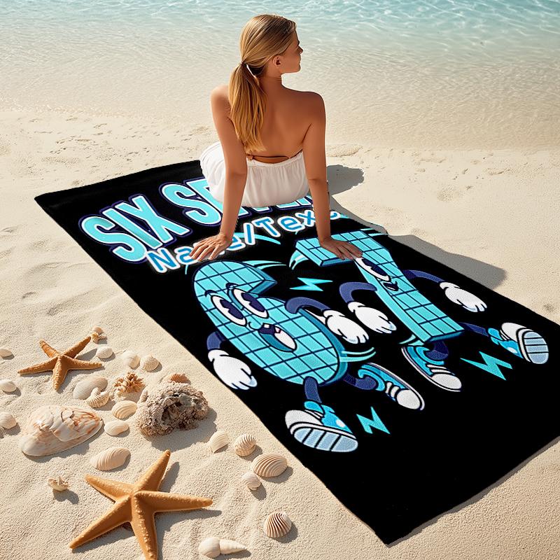 1PC Custom Name "Six Seven Adventure" Beach Towel Highly Absorbent And Sand-Resistant Towel for Swimming, Pool, Yoga, And Travel Lightweight