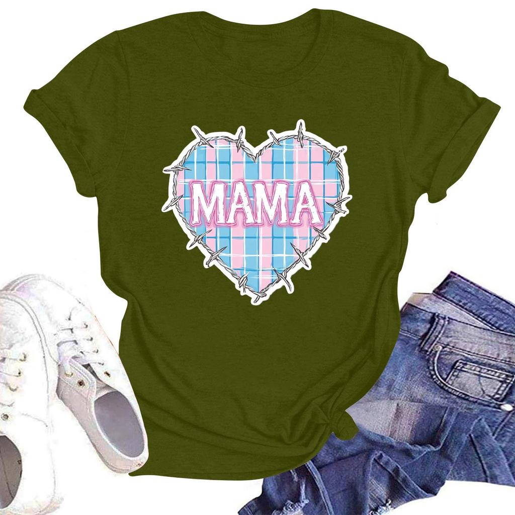 Женская повседневная футболка с круглым вырезом и короткими рукавами с принтом